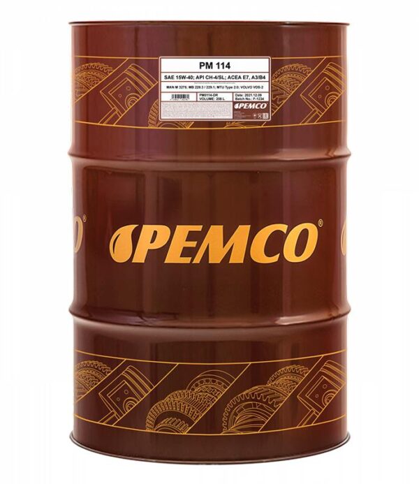 PEMCO 114 15W-40 E7 - 208L