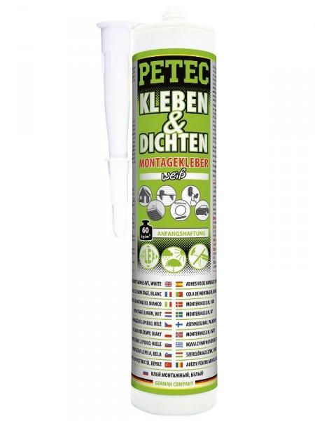 PETEC Montážne lepidlo na lepenie a tesnenie biele - 290ml kartuša