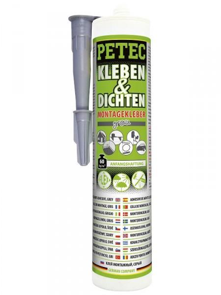 PETEC Montážne lepidlo na lepenie a tesnenie sivé - 290ml kartuša