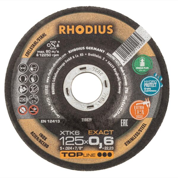 RHODIUS Rezný kotúč XTK6 EXACT - 125x0,6x22,23mm