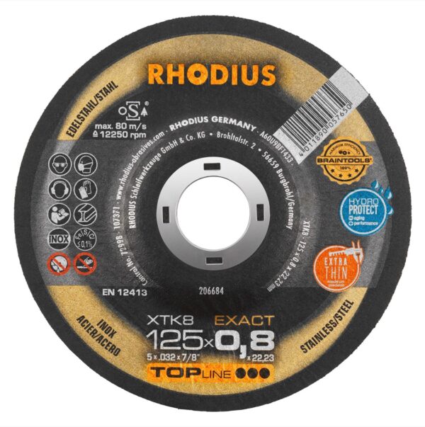 RHODIUS Rezný kotúč  XTK8 EXACT - 125x0,8x22,23mm