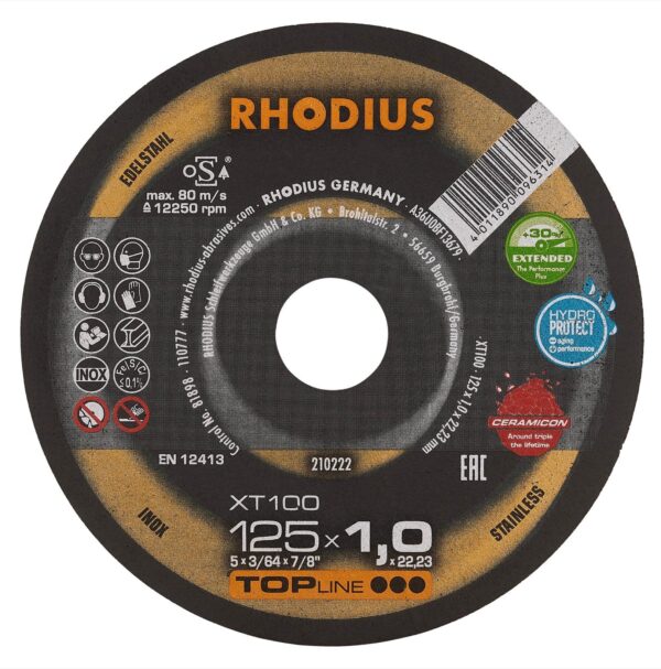 RHODIUS Rezný kotúč XT100 - 125x1,0x22,23mm
