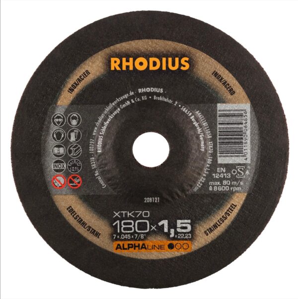 RHODIUS Rezný kotúč XTK70 - 180x1,5x22,23mm