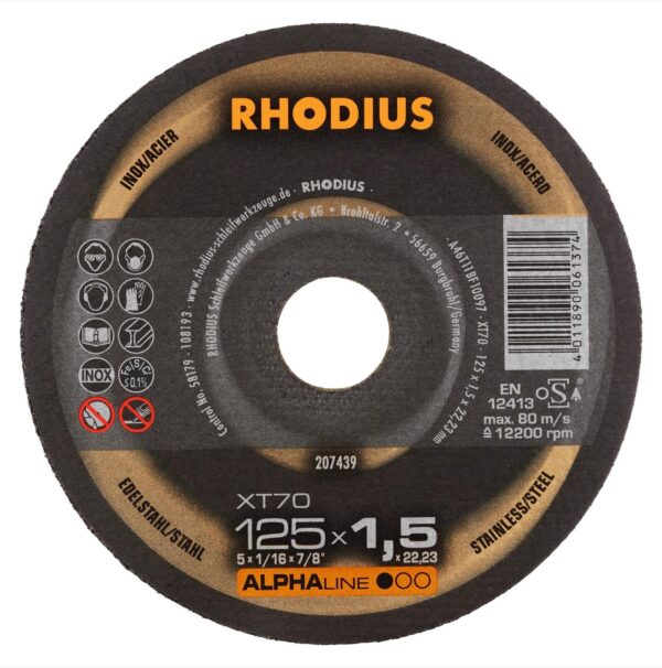 RHODIUS Rezný kotúč XT70 - 125x1,5,22,23mm