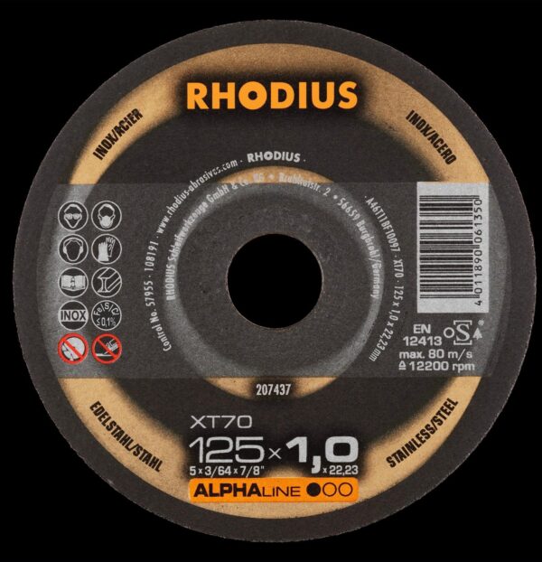 RHODIUS Rezný kotúč XT70 - 125x1,0x22,23mm